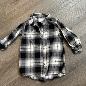 Old Navy Kids Plaid Shirt in Black and White